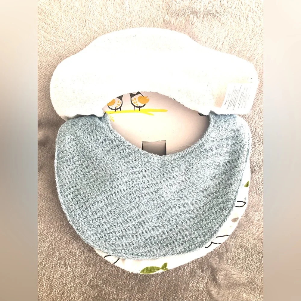 Set of THREE NEW baby bibs - beach nautical theme - newborn NWT new unused